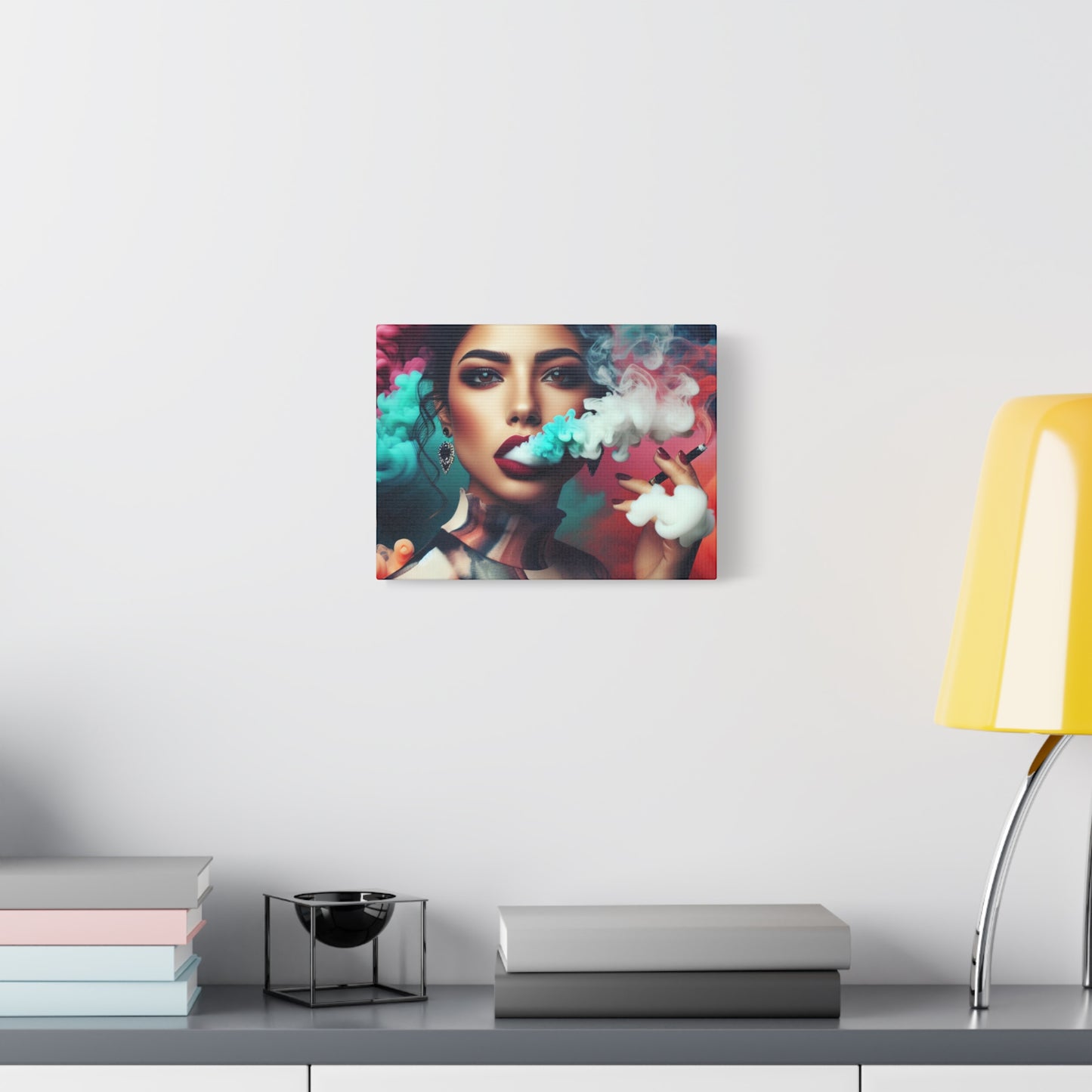 Fashionista Smoke Bold Beauty – 12×9 Horizontal Matte Canvas, Stretched, 1.25"