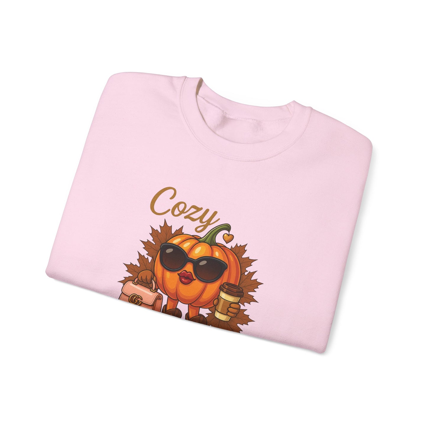 Cozy Couture Fall Pumpkin Graphic Sweatshirt - Unisex Crewneck (Gildan) - Size: S-3XL