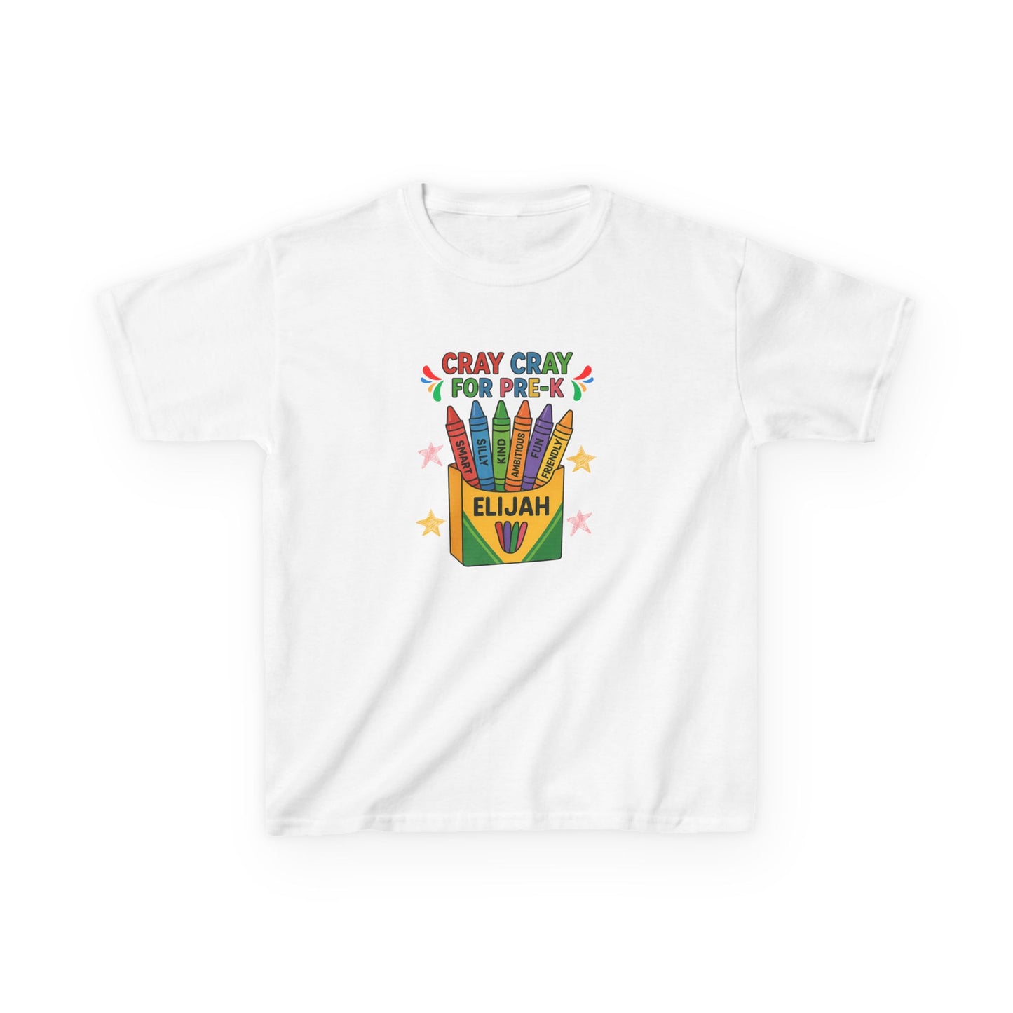 Cray Cray for Pre-K Youth Shirt β Personalized Back-to-School Tee with Name β Custom Youth Pre-K T-Shirt β Kids First Day of School Outfit - Gildan - Size: YXS-YXL