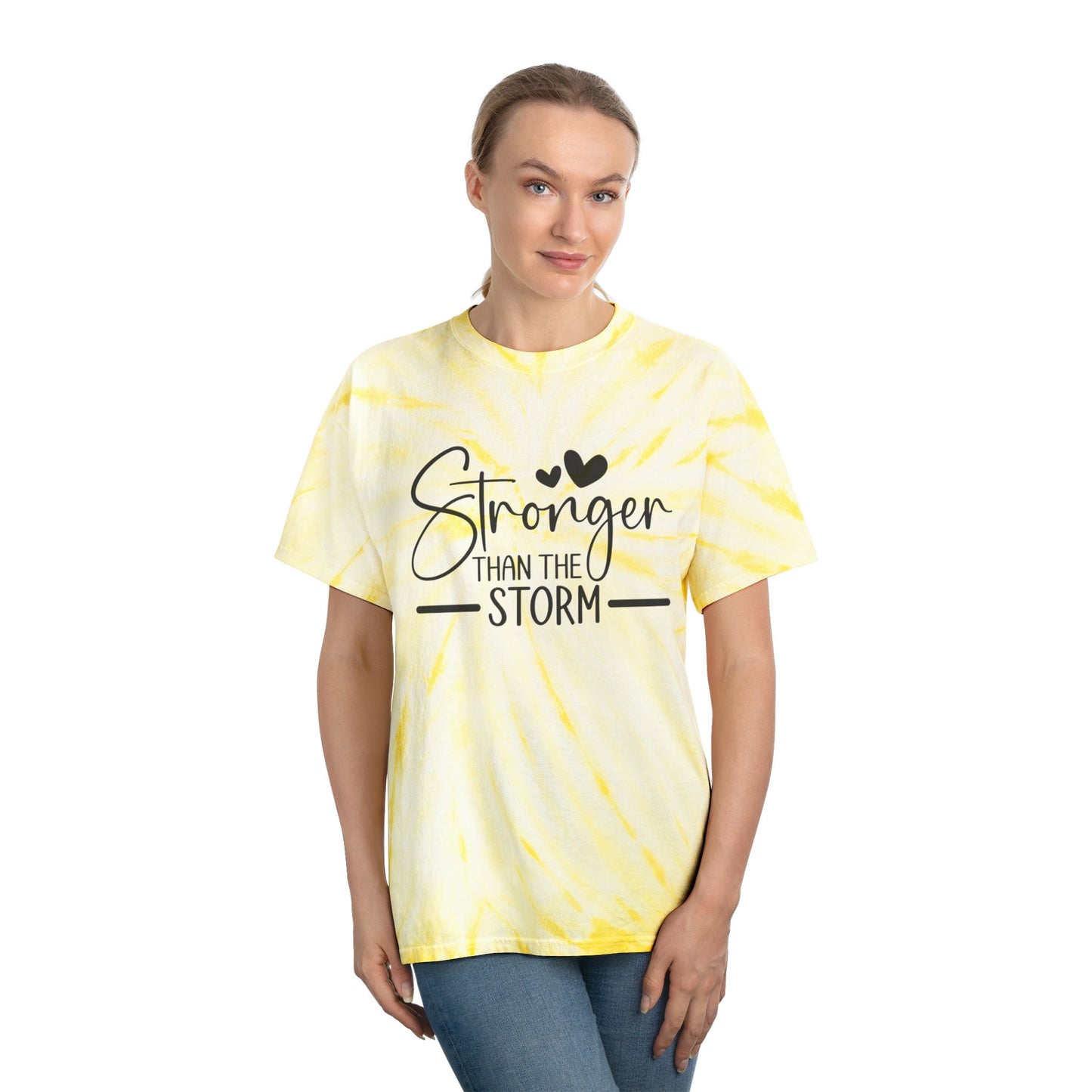 "Stronger Than the Storm" - Cyclone Tie-Dye Graphic Tee (Gildan)- Size: S-2XL