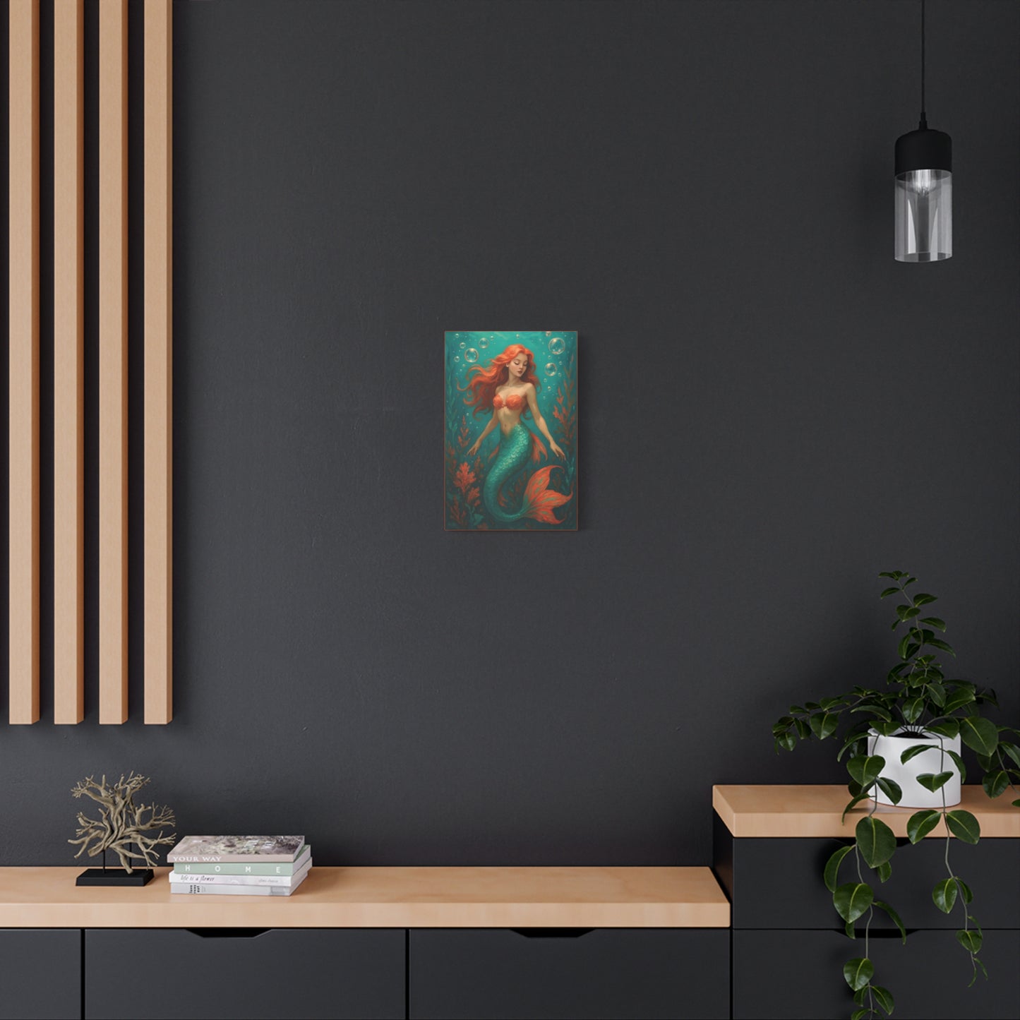Mermaid Canvas Art Print, Underwater Decor, Fantasy Wall Art, Ocean Lover Gift, Home Decoration - Stretched Matte Canvas, 12×18 (Vertical)