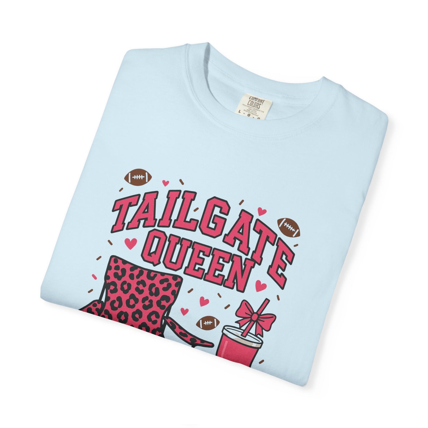 Tailgate Queen Football Graphic T-Shirt (Comfort Colors) - Size: S-3XL