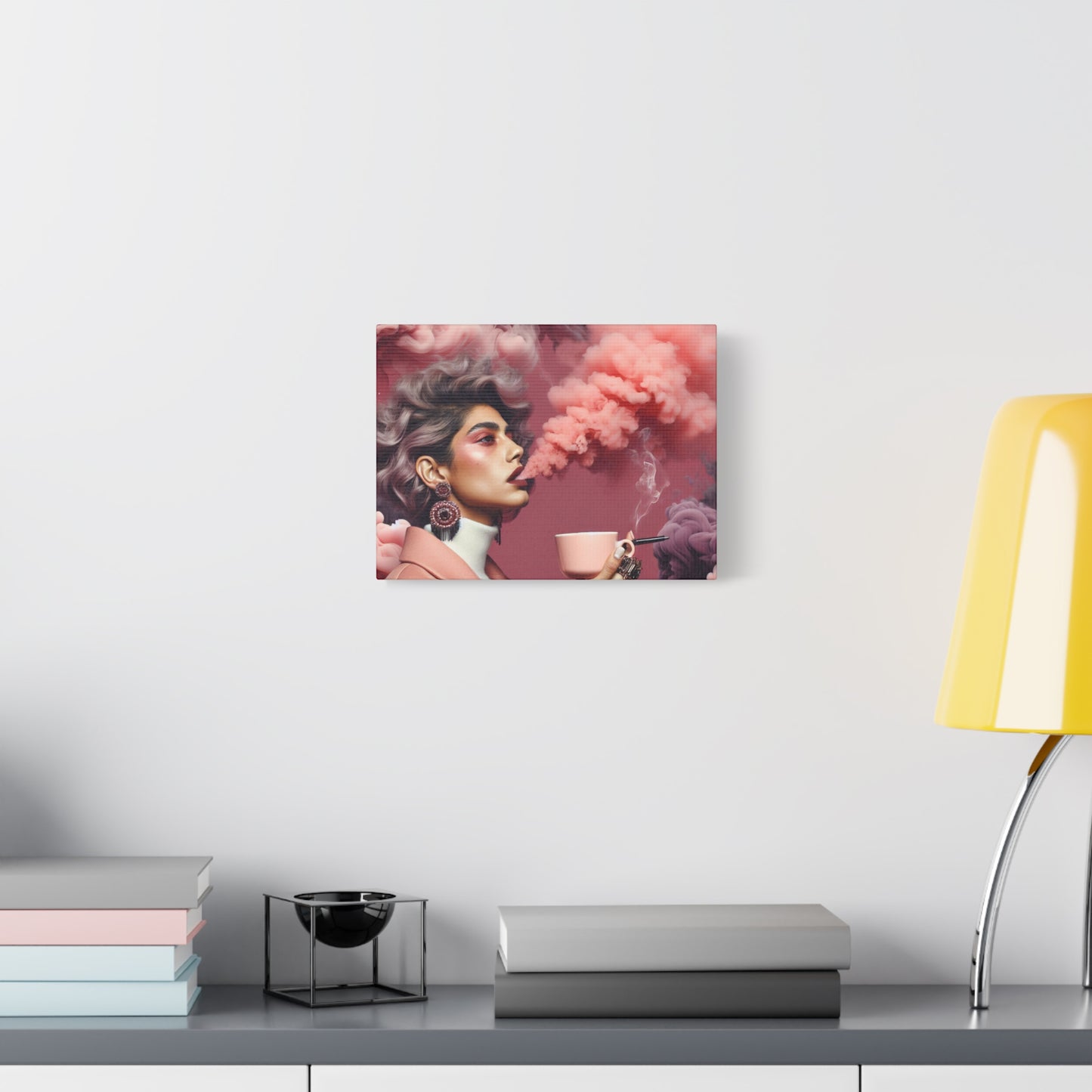 Dreamy Pink Smoke & Coffee Vibes for Home Decor - Matte Canvas Wall Art