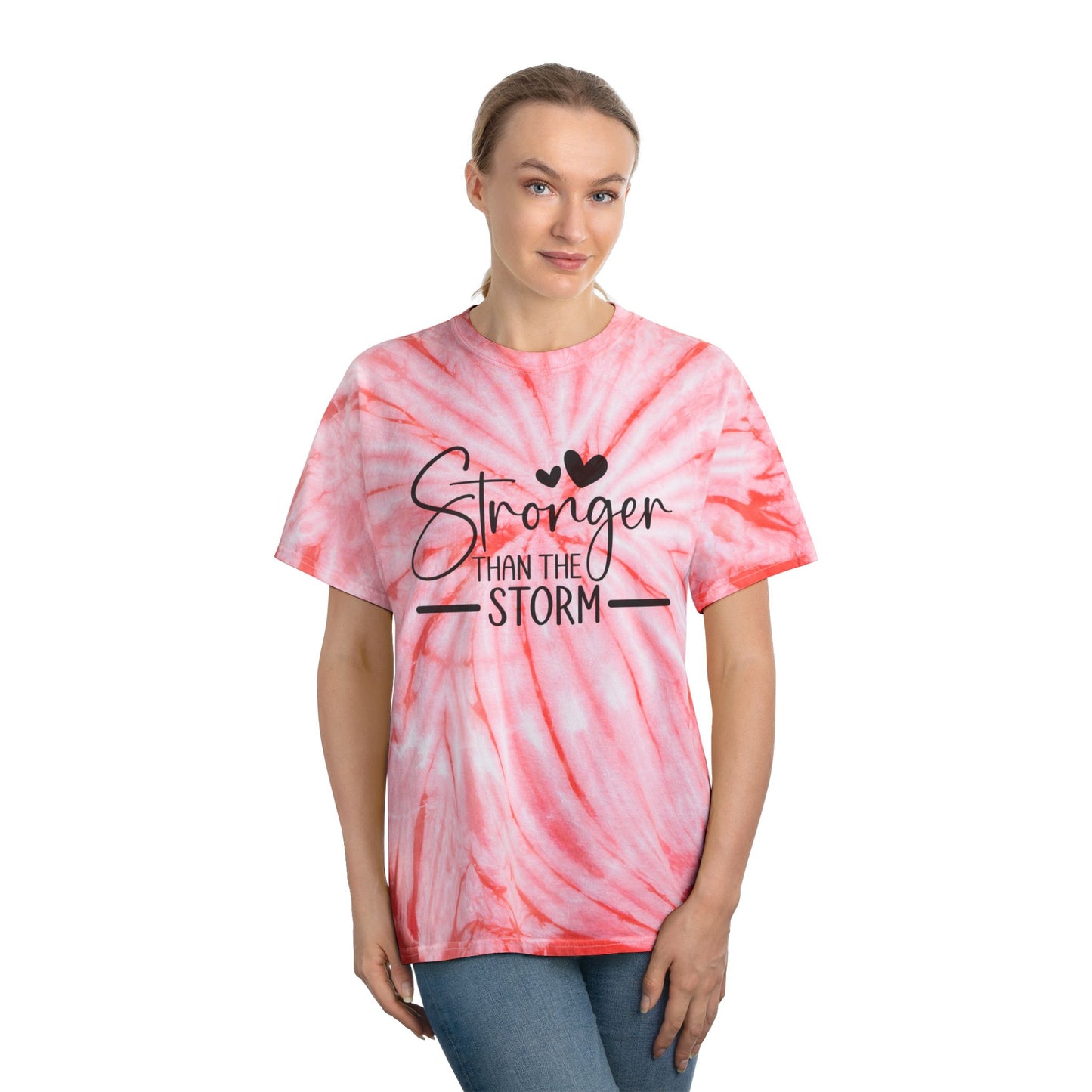 "Stronger Than the Storm" - Cyclone Tie-Dye Graphic Tee (Gildan)- Size: S-2XL