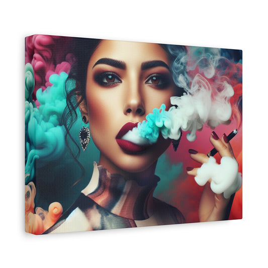 Fashionista Smoke Bold Beauty – 12×9 Horizontal Matte Canvas, Stretched, 1.25"