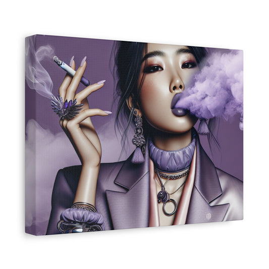 Trendy Purple Smoke Fashionista - Stretched Matte Canvas, 12x9 Horizontal