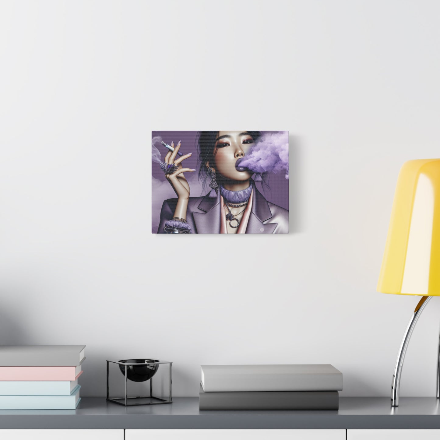 Trendy Purple Smoke Fashionista - Stretched Matte Canvas, 12x9 Horizontal