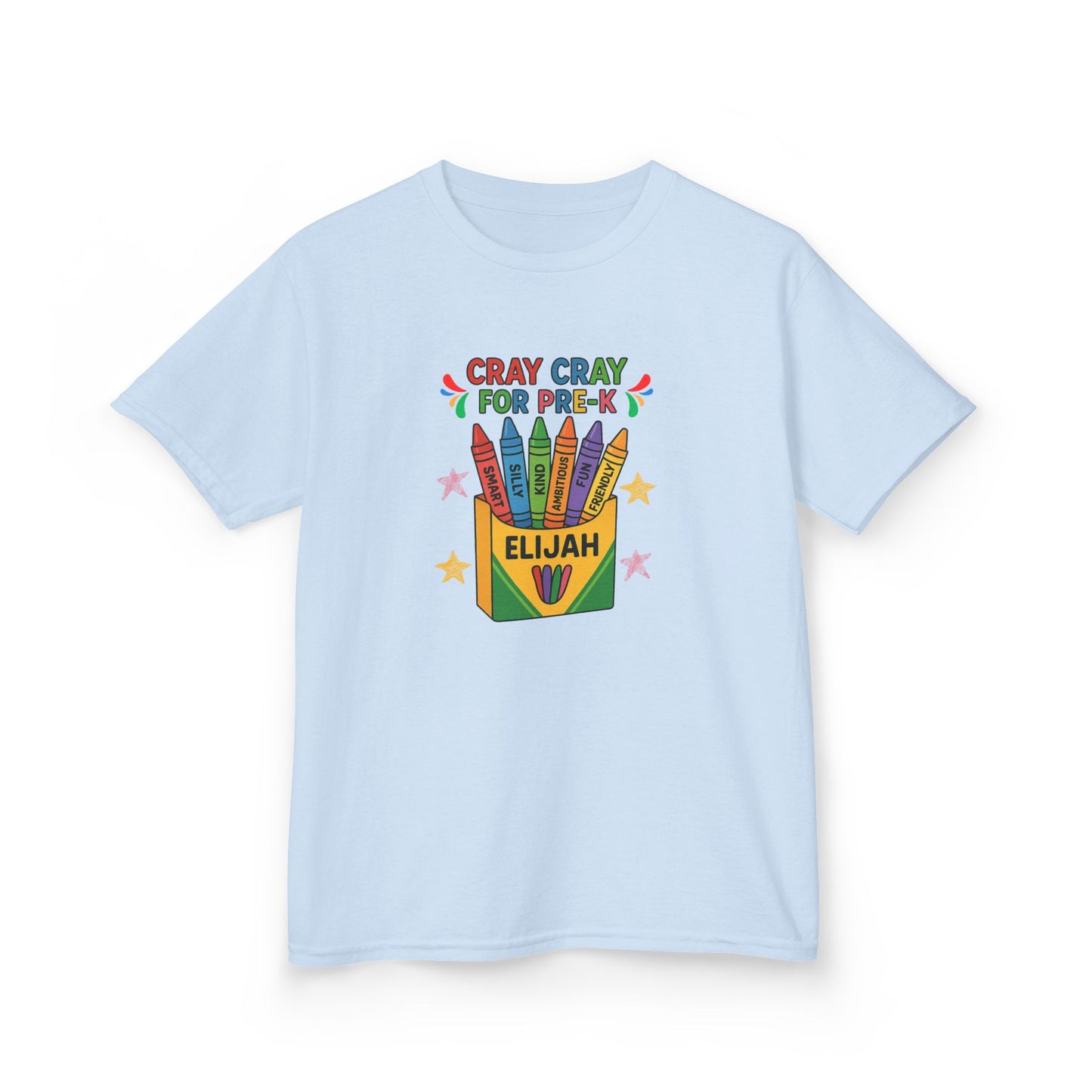 Cray Cray for Pre-K Youth Shirt β Personalized Back-to-School Tee with Name β Custom Youth Pre-K T-Shirt β Kids First Day of School Outfit - Gildan - Size: YXS-YXL