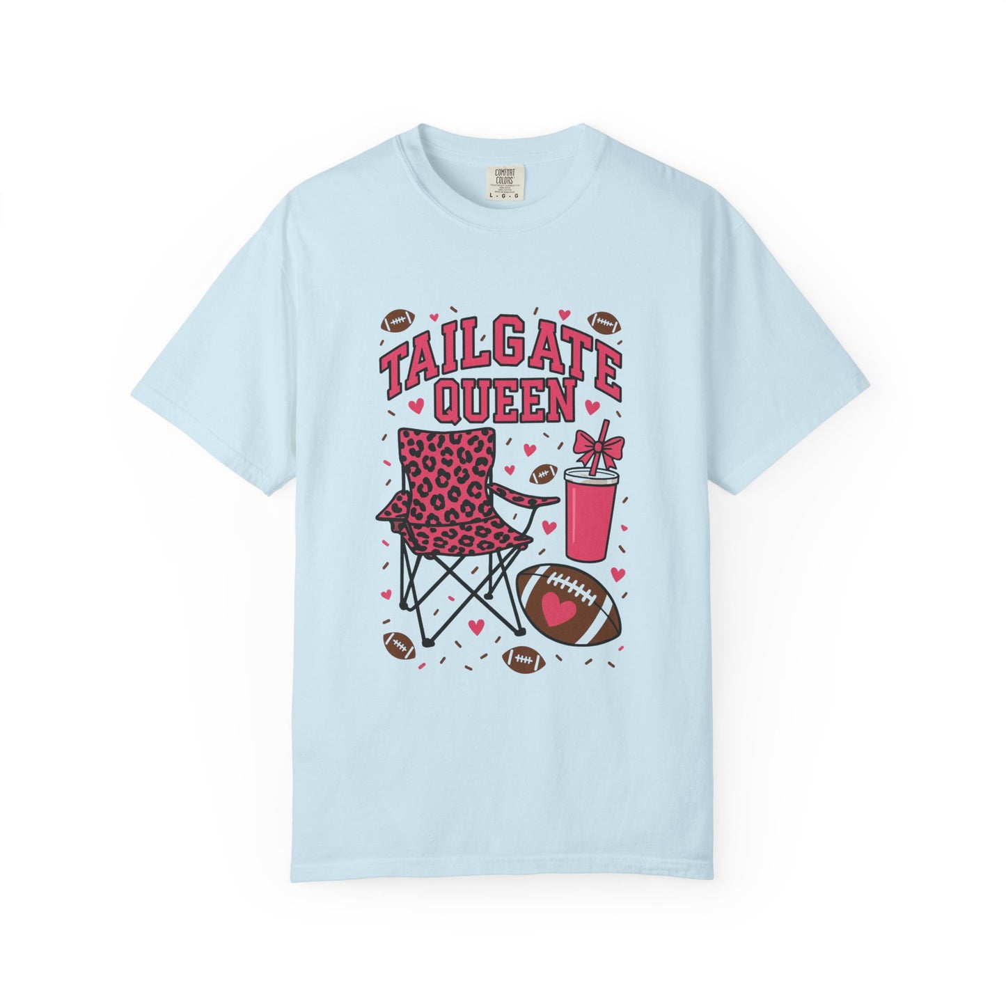 Tailgate Queen Football Graphic T-Shirt (Comfort Colors) - Size: S-3XL
