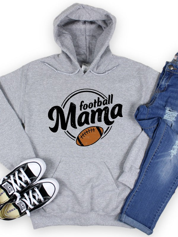 Football Mama - Graphic Hoodie Sweatshirt - Size: S-XL