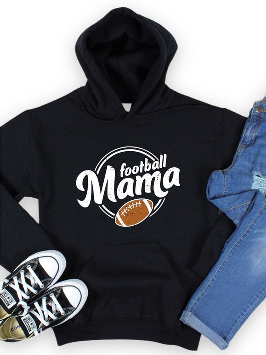 Football Mama - Graphic Hoodie Sweatshirt - Size: S-XL