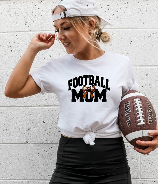 Football Mom Bow - Graphic Tee (Bella Canvas) - Size: S-XL