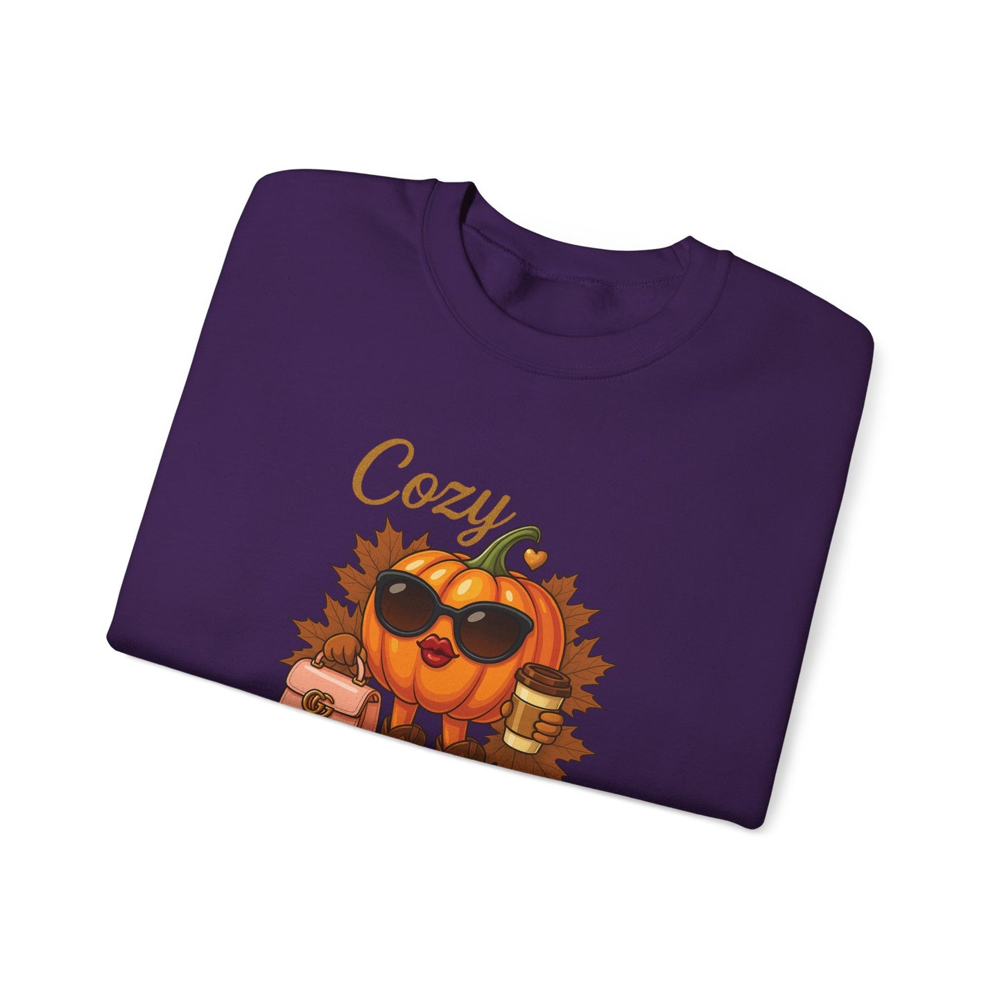 Cozy Couture Fall Pumpkin Graphic Sweatshirt - Unisex Crewneck (Gildan) - Size: S-3XL