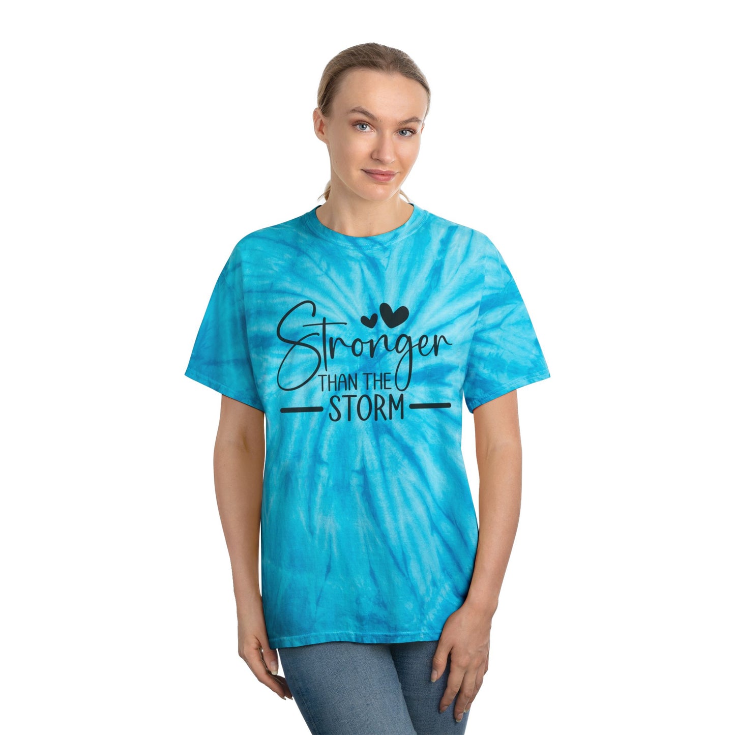 "Stronger Than the Storm" - Cyclone Tie-Dye Graphic Tee (Gildan)- Size: S-2XL