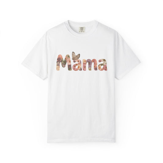 "Mama" Spring Floral Graphic T-Shirt (Comfort Colors) - Size: S-4XL - Mama & Mini Matching Shirts
