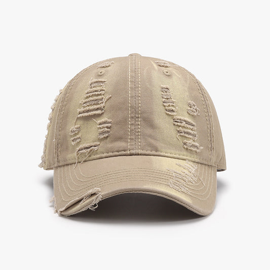 Distressed Adjustable Cotton Cap