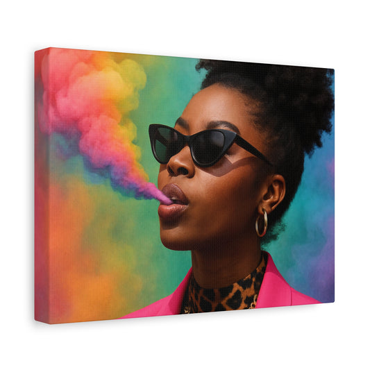 Modern Colorful Smoke Fashionista - Stretched Matte Canvas, 12x9 Horizontal