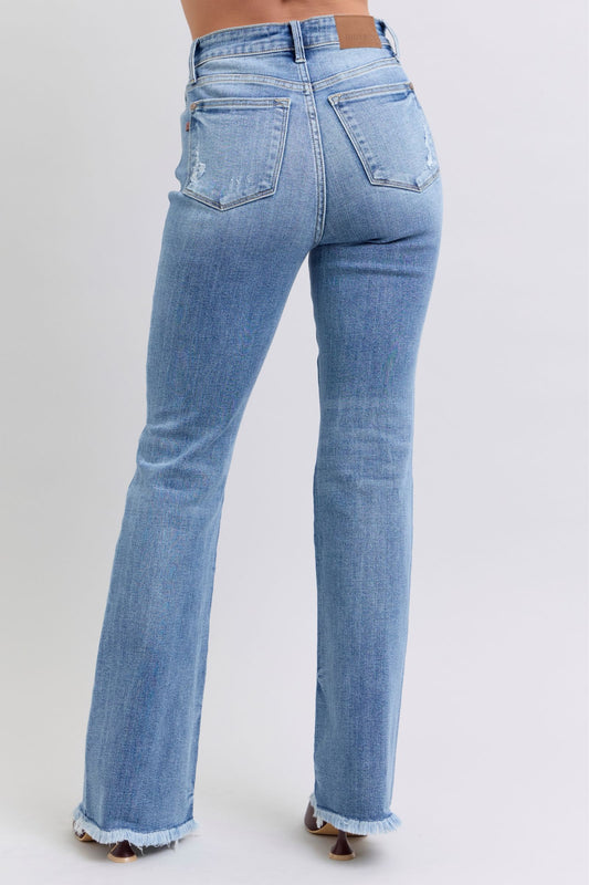 Judy Blue - Raw Hem High Rise Bootcut Jeans - Size: 0-24W