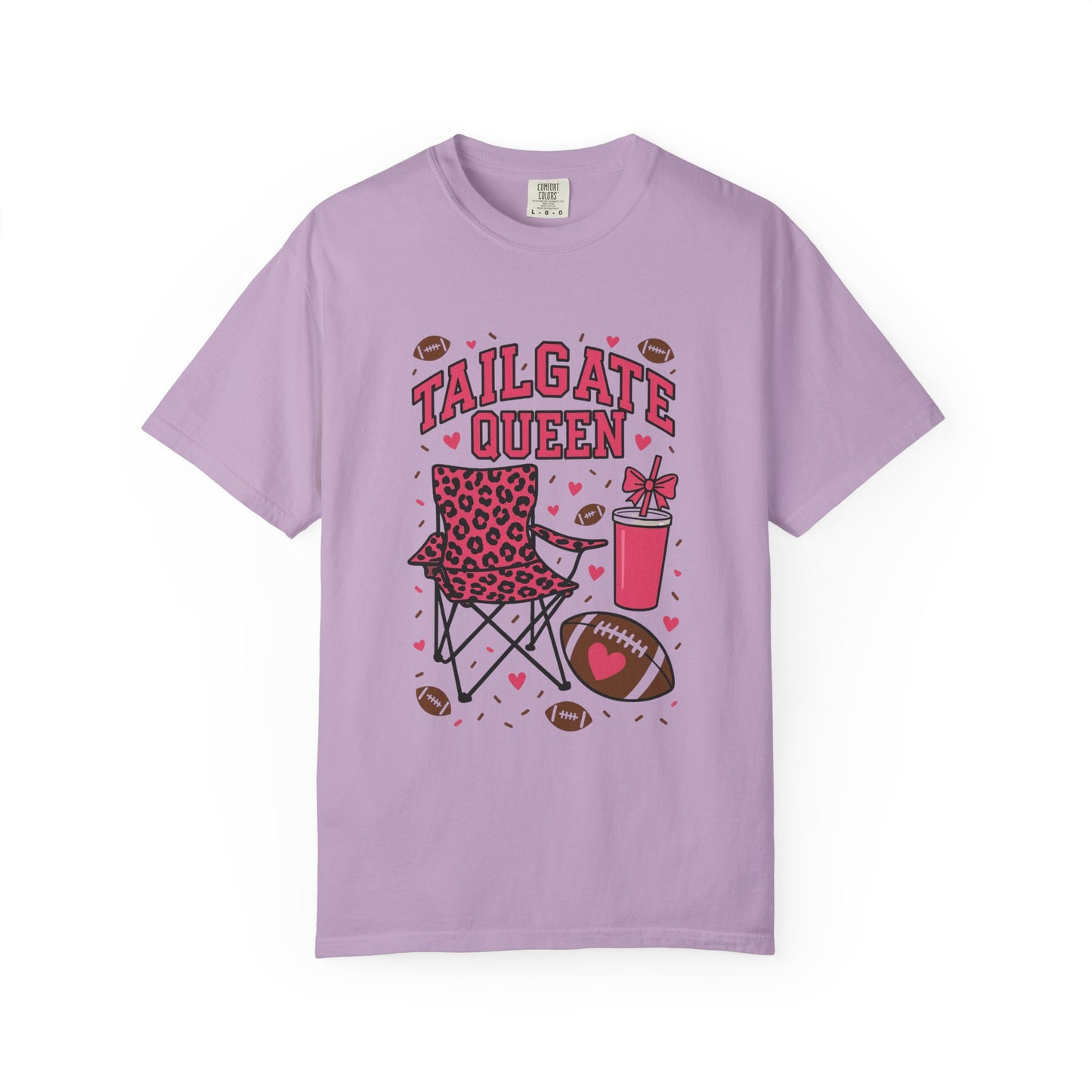 Tailgate Queen Football Graphic T-Shirt (Comfort Colors) - Size: S-3XL