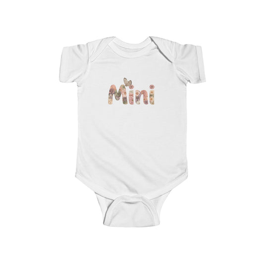 "Mini" Spring Floral Infant Bodysuit (Rabbit Skins) - Size: NB-24M - Mama & Mini Matching Shirts
