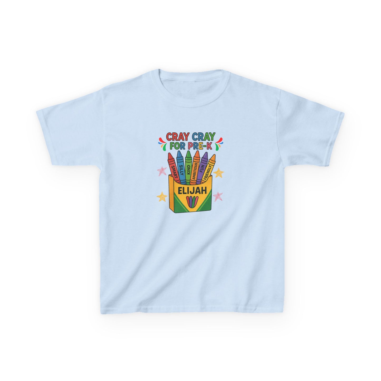 Cray Cray for Pre-K Youth Shirt β Personalized Back-to-School Tee with Name β Custom Youth Pre-K T-Shirt β Kids First Day of School Outfit - Gildan - Size: YXS-YXL