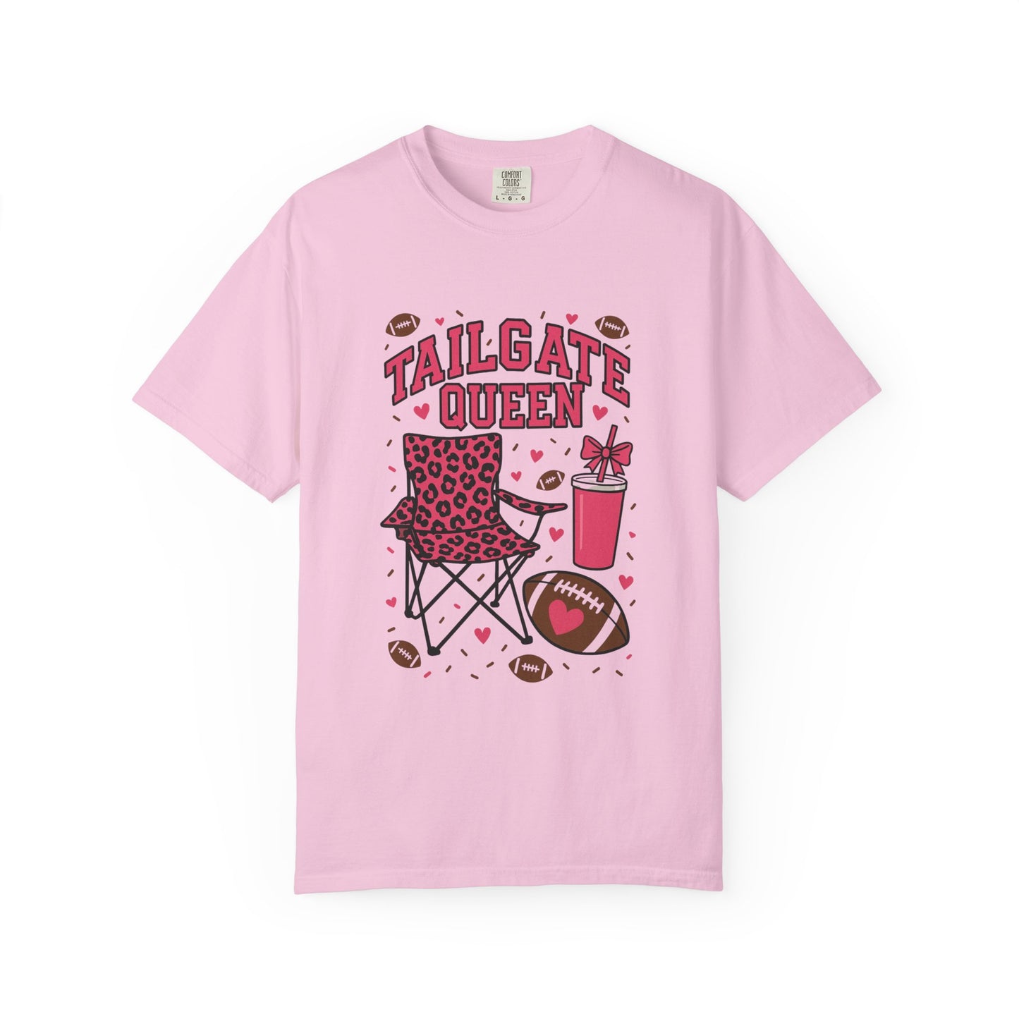 Tailgate Queen Football Graphic T-Shirt (Comfort Colors) - Size: S-3XL