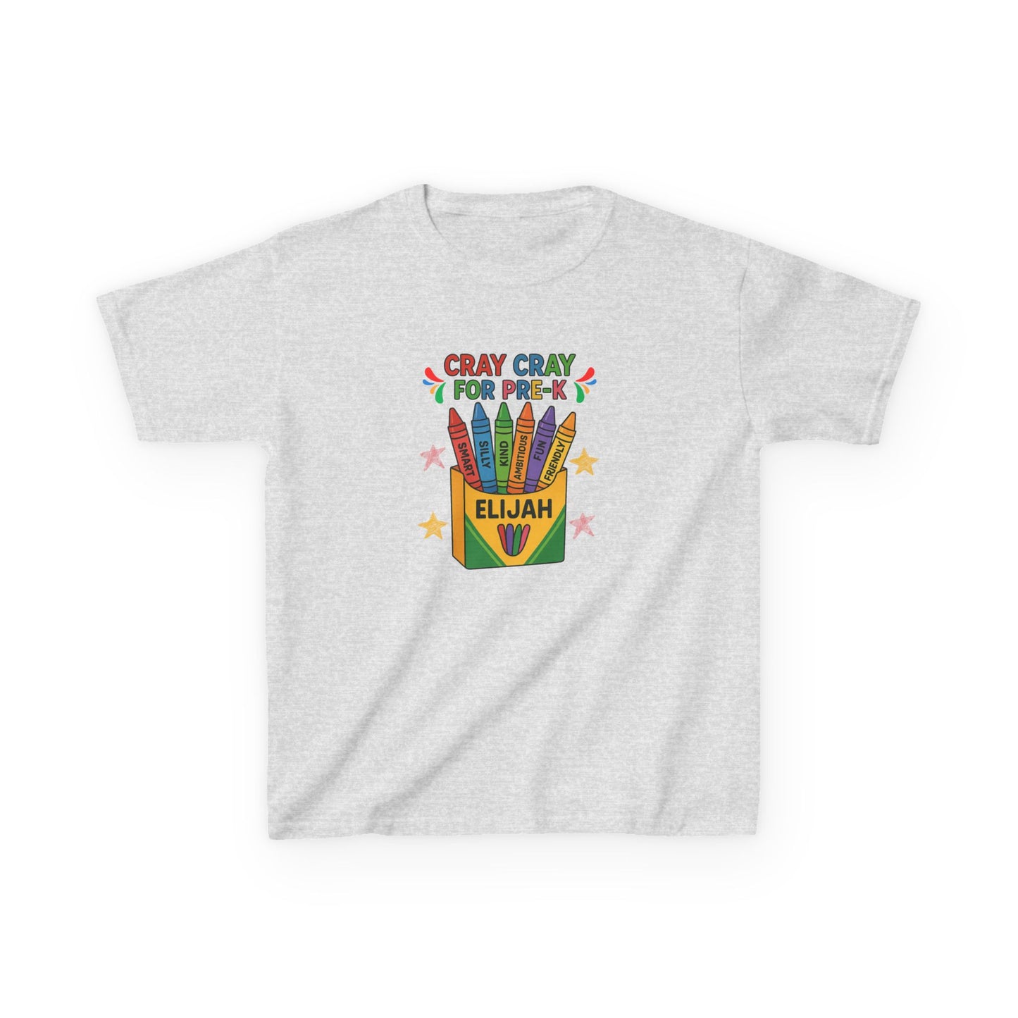 Cray Cray for Pre-K Youth Shirt β Personalized Back-to-School Tee with Name β Custom Youth Pre-K T-Shirt β Kids First Day of School Outfit - Gildan - Size: YXS-YXL