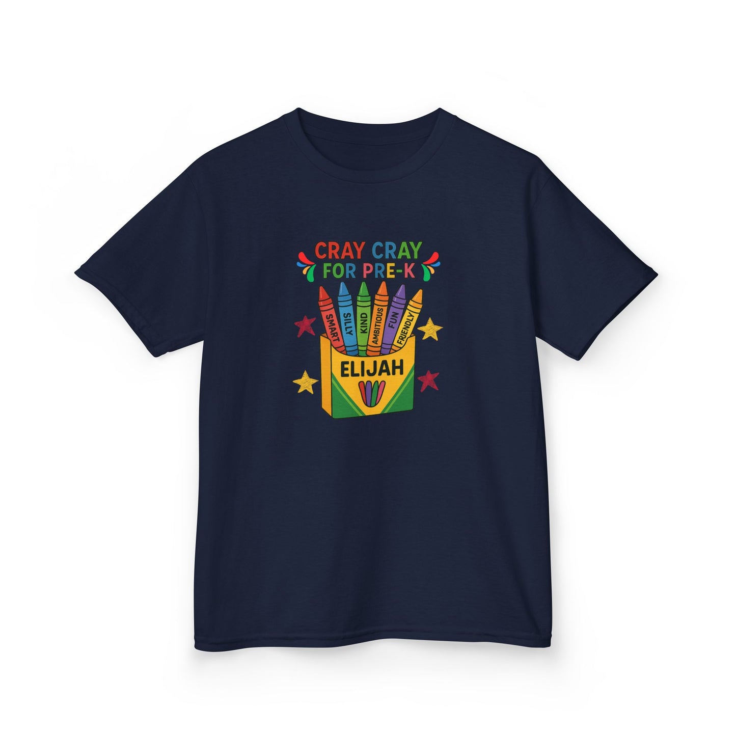 Cray Cray for Pre-K Youth Shirt β Personalized Back-to-School Tee with Name β Custom Youth Pre-K T-Shirt β Kids First Day of School Outfit - Gildan - Size: YXS-YXL