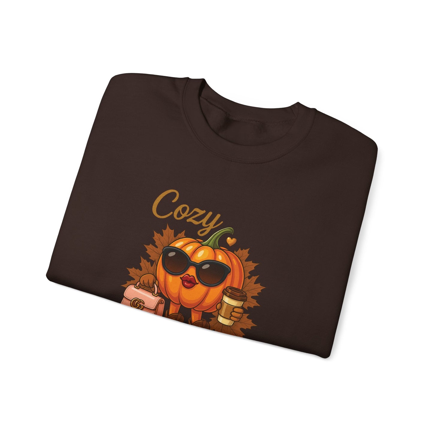 Cozy Couture Fall Pumpkin Graphic Sweatshirt - Unisex Crewneck (Gildan) - Size: S-3XL