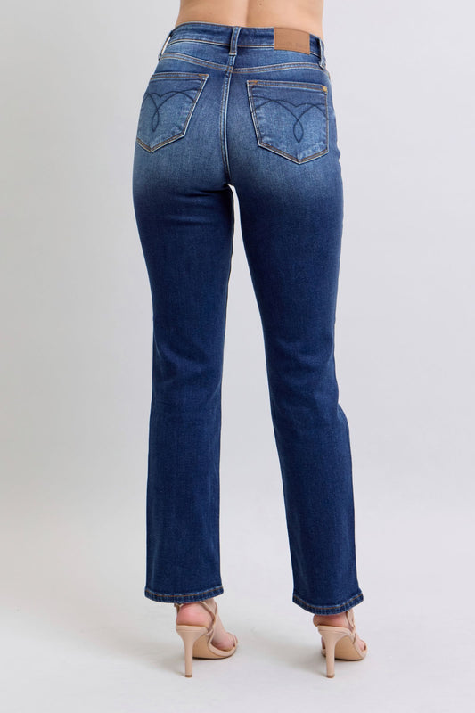 Judy Blue - Washed Straight Leg Jeans with Pockets - Size: 0-24W