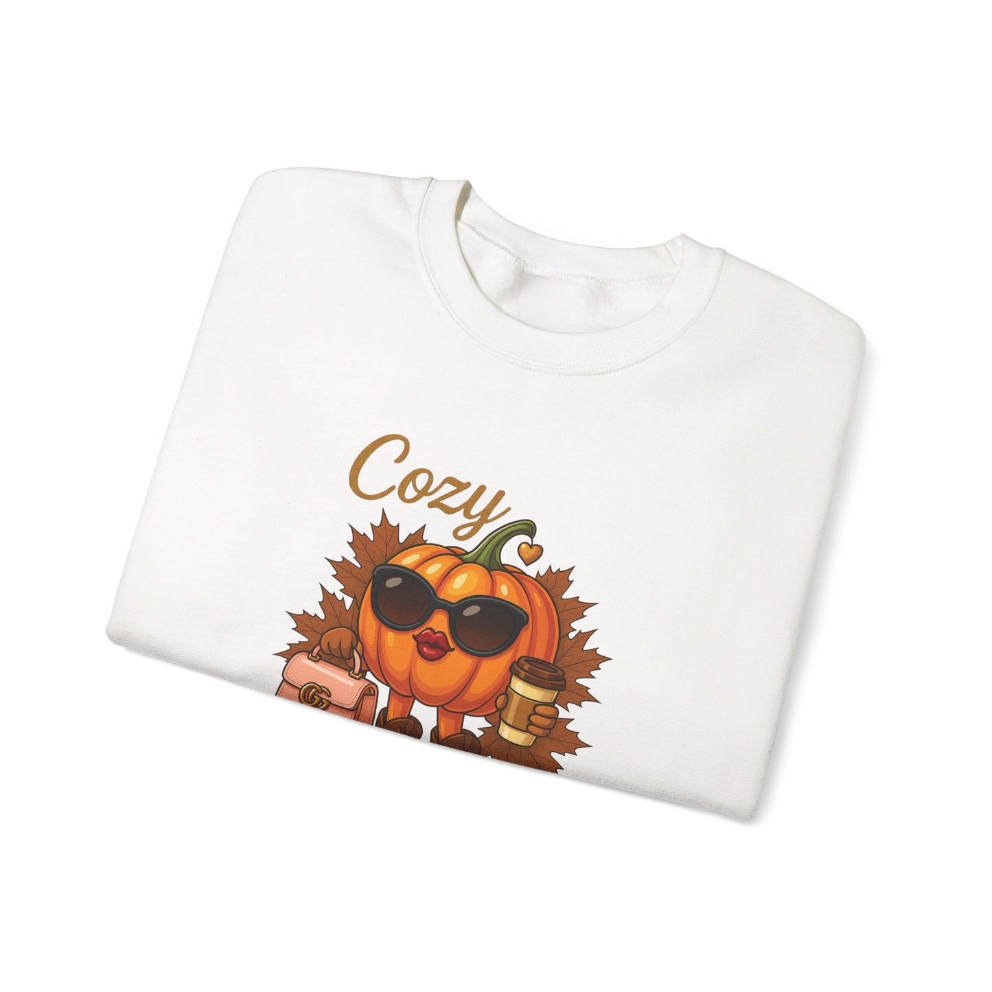 Cozy Couture Fall Pumpkin Graphic Sweatshirt - Unisex Crewneck (Gildan) - Size: S-3XL