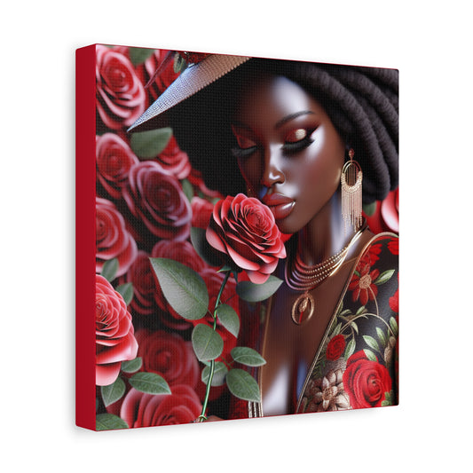 Floral Elegance Rose Fashionista - Stretched Matte Canvas Wall Art - 10×10
