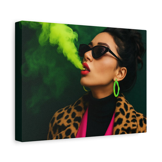 Neon Smoke Fashionista - Matte Canvas, Stretched, 1.25", 12×9 (horizontal)