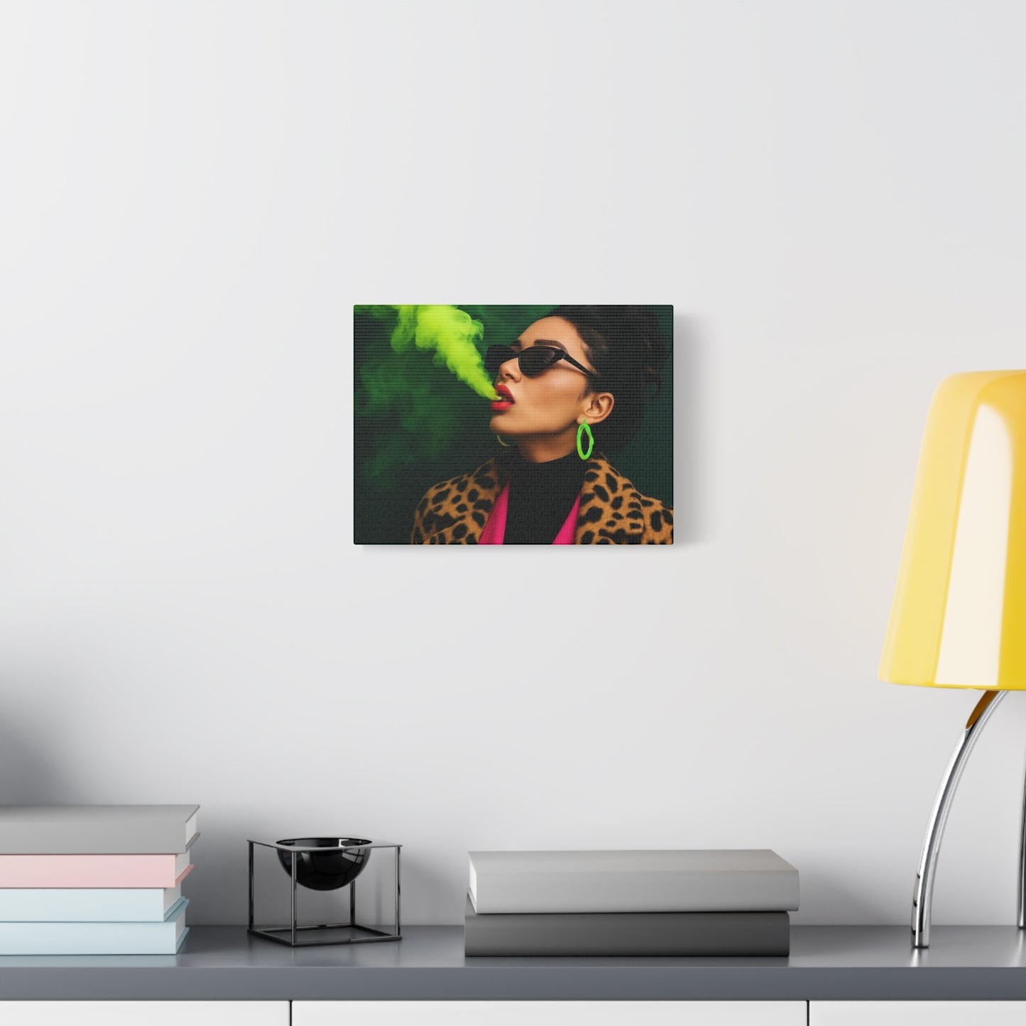 Neon Smoke Fashionista - Matte Canvas, Stretched, 1.25", 12×9 (horizontal)