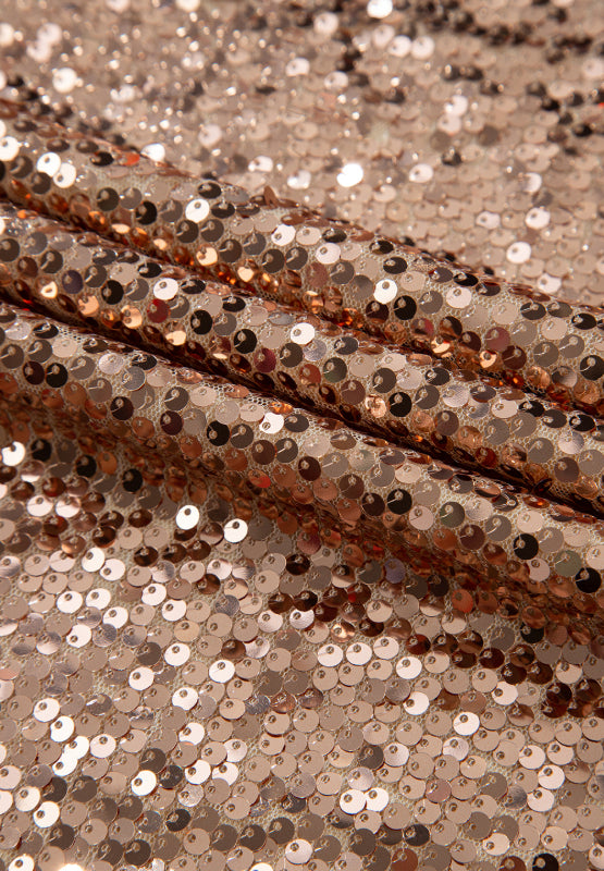 Backless Sequin Mock Neck Long Sleeve Mini Dress - Size: S-XL