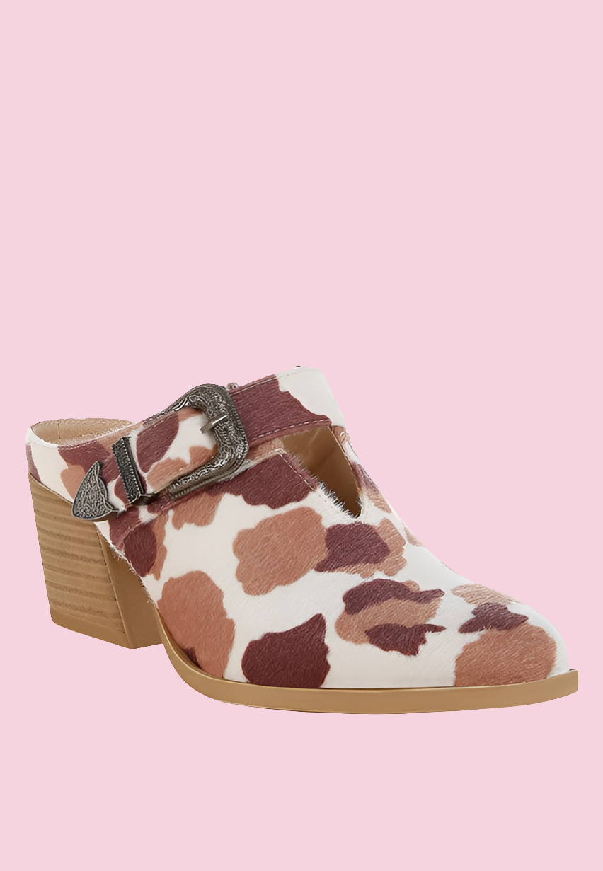 Nometa Faux Suede Buckle Detail Mules