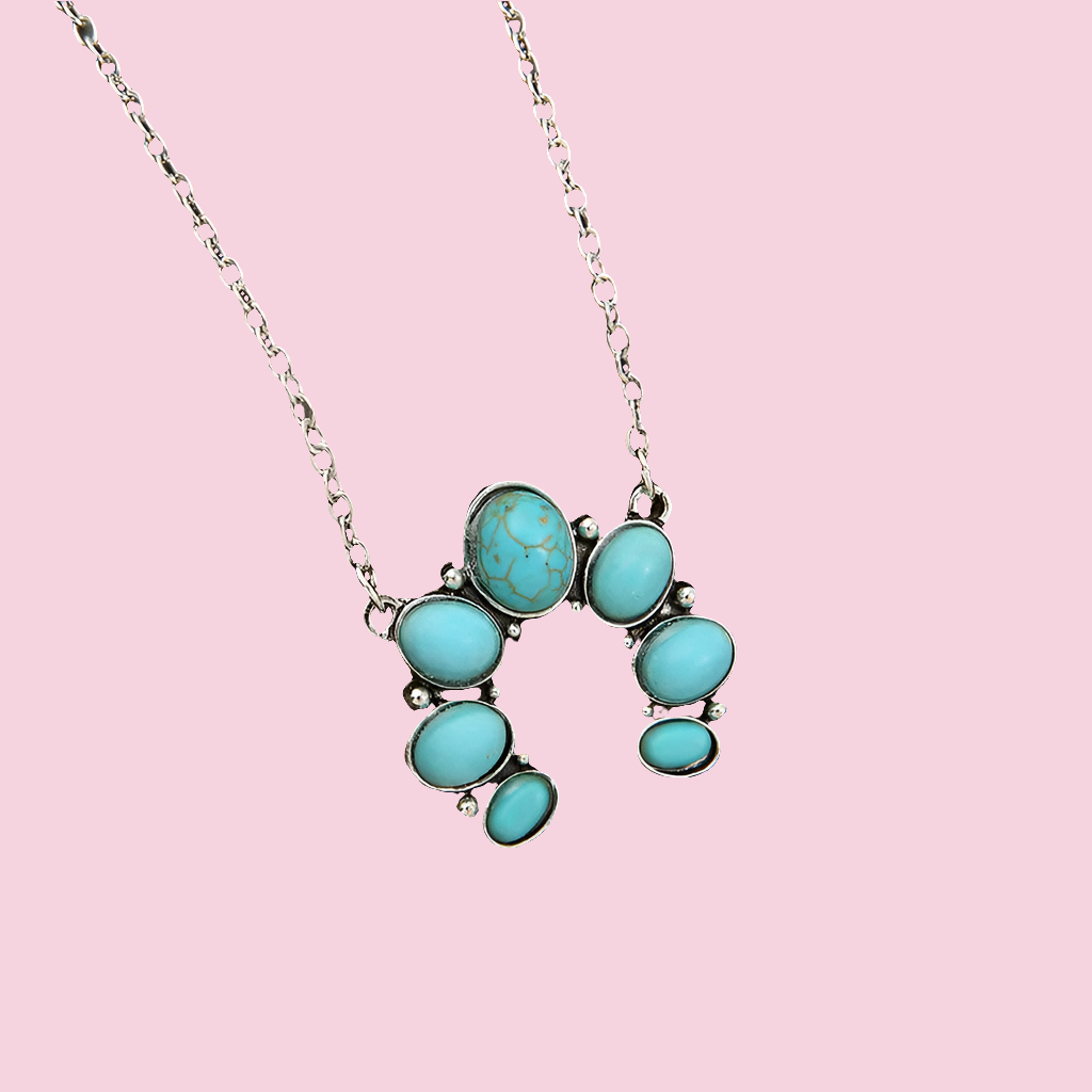 Artificial Turquoise Alloy Pendant Necklace