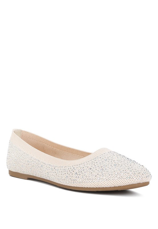 London Rag - Splash Rhinestones Embellished Ballet Flats