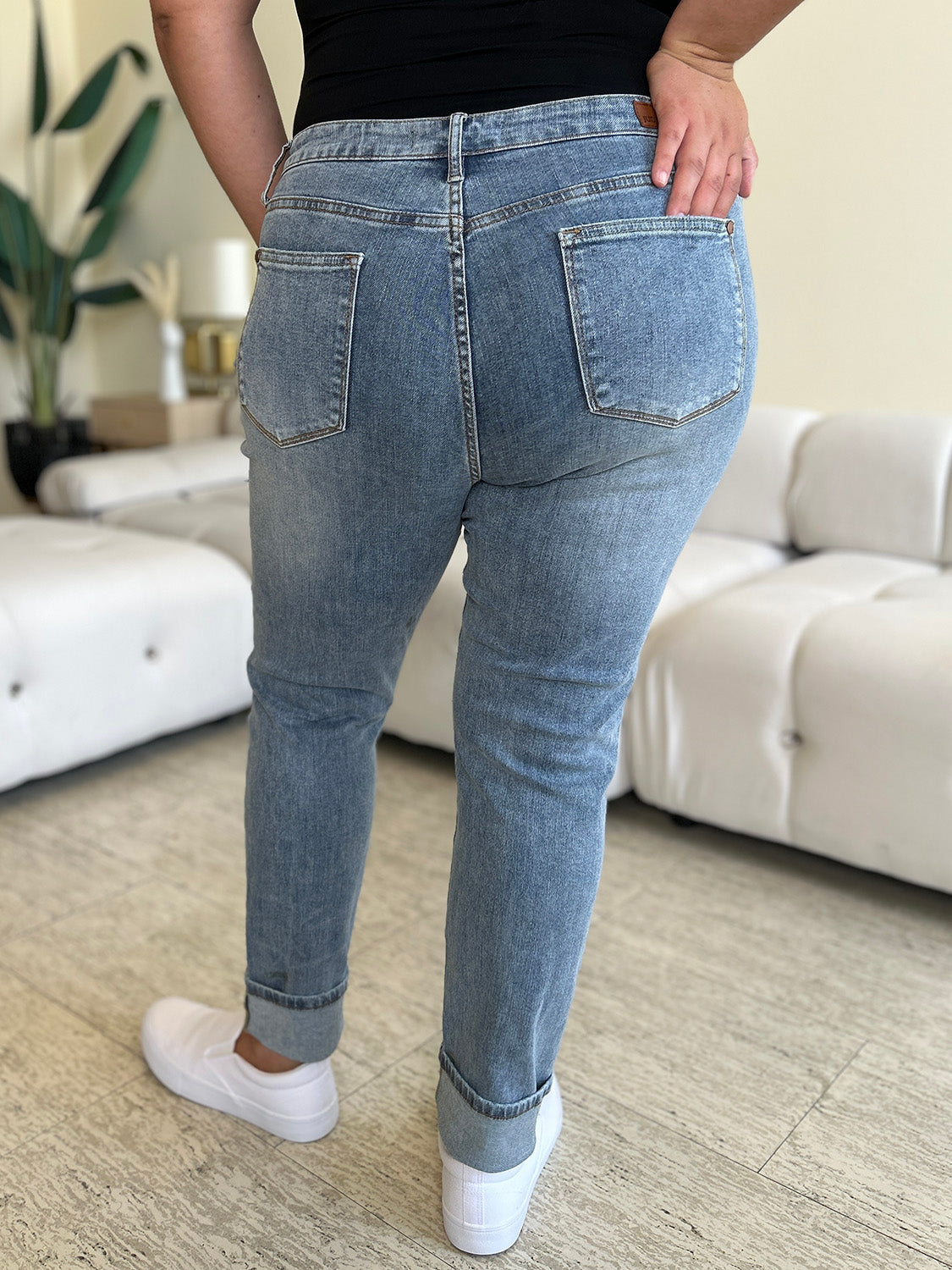 Judy Blue - High Waist Cuff Hem Jeans - Size: 0-24W