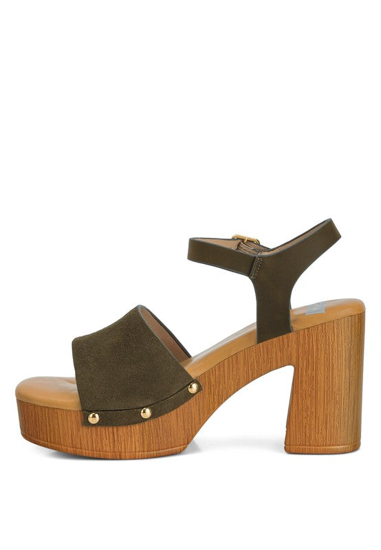 Rag & Co - Daniela Suede High Block Sandals