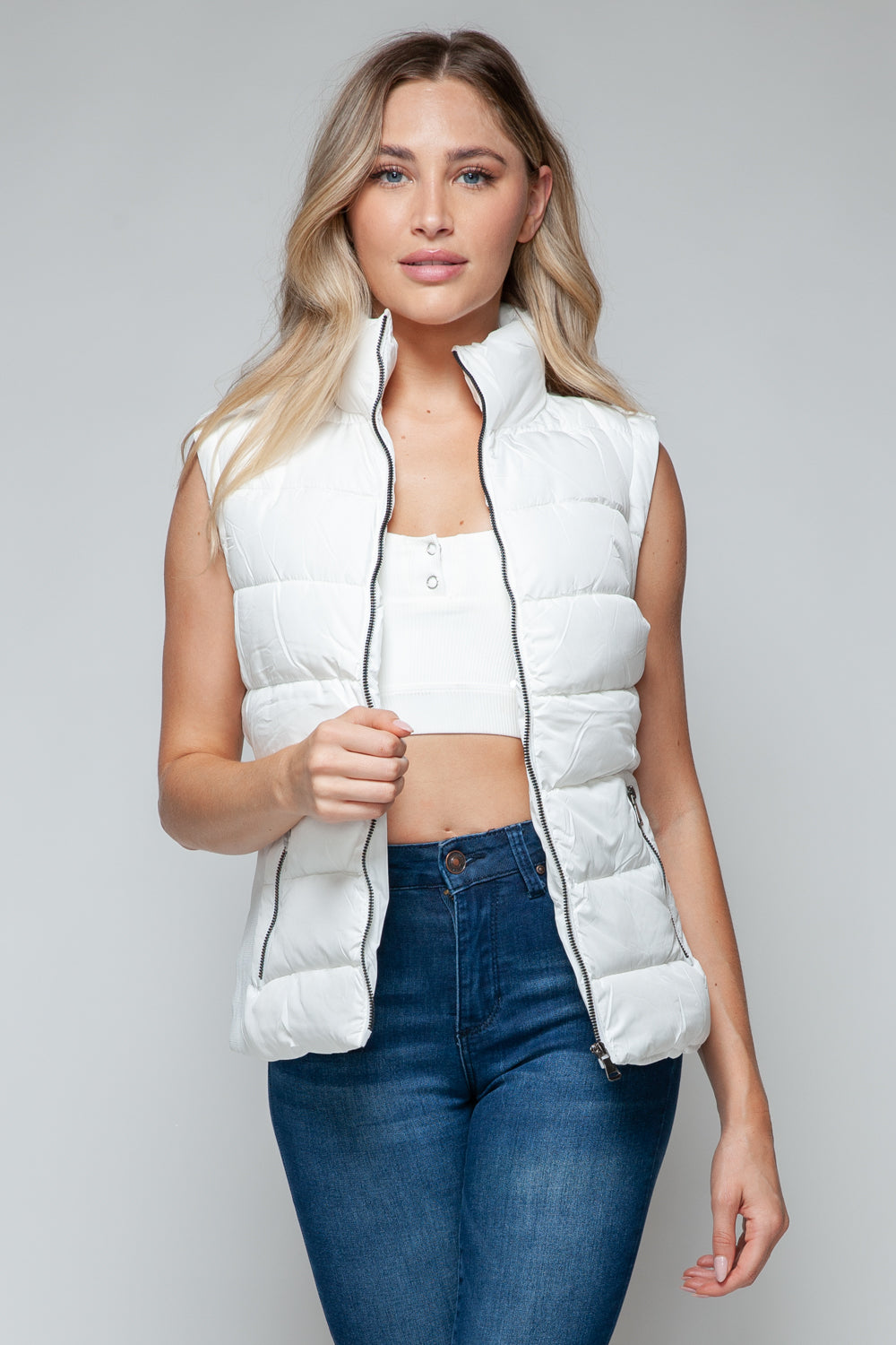 Snobbish - Zip Up Turtleneck Vest with Pockets