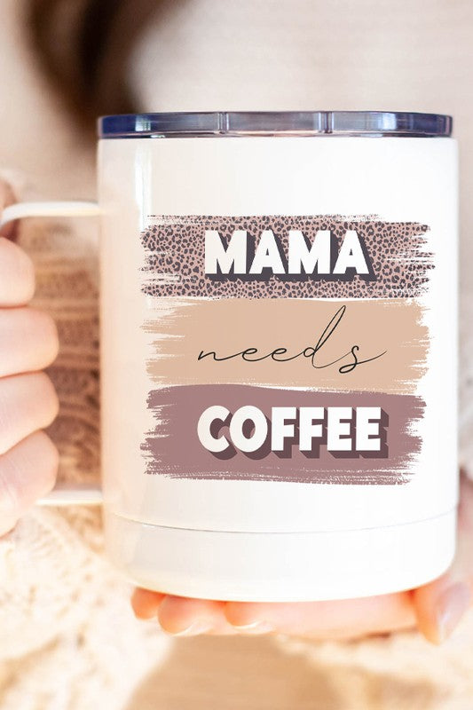 "Mama Needs Coffee" Colorblock Travel Mug