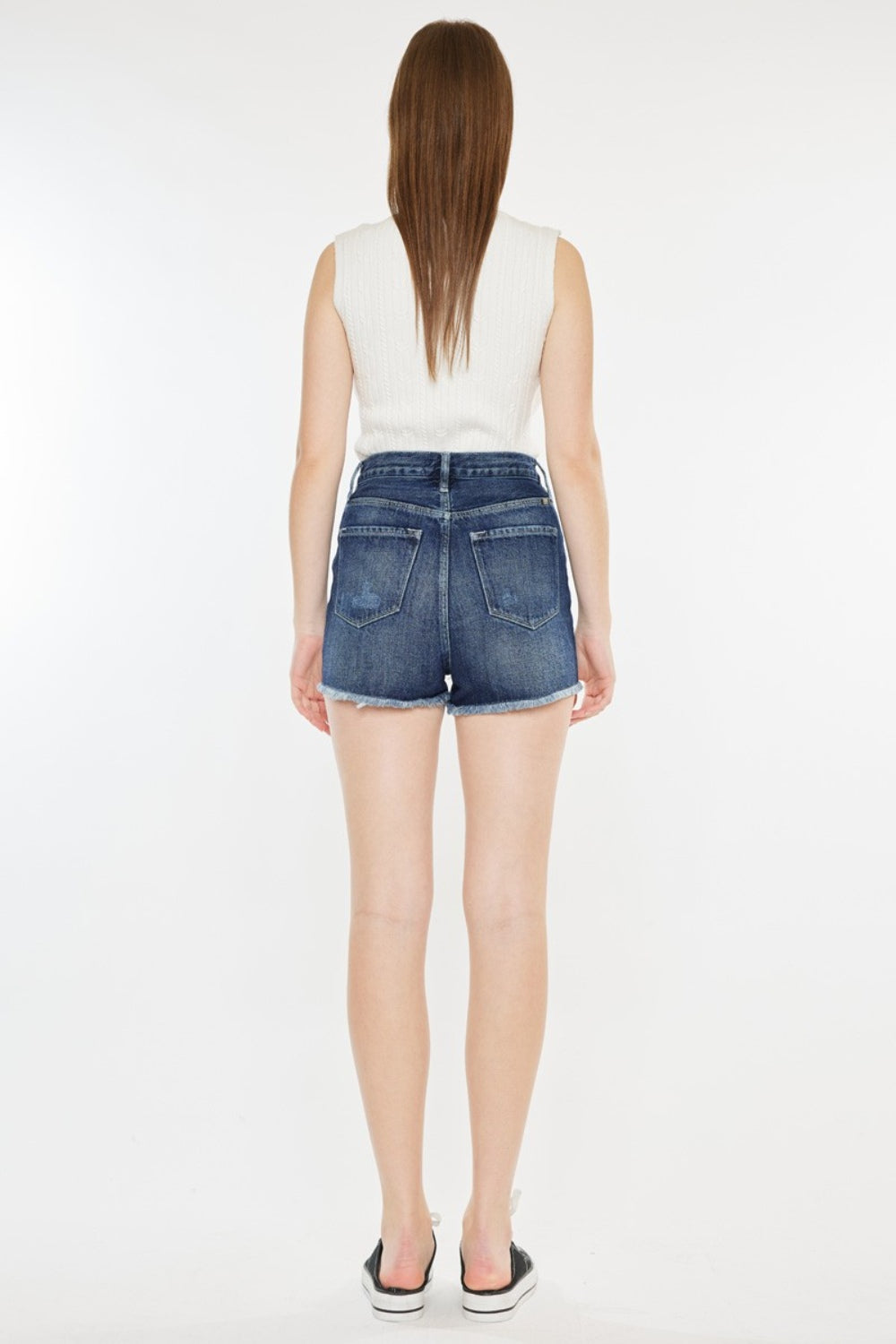 Kancan - Raw Hem Button Fly Denim Shorts