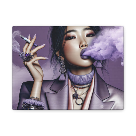 Trendy Purple Smoke Fashionista - Stretched Matte Canvas, 12x9 Horizontal