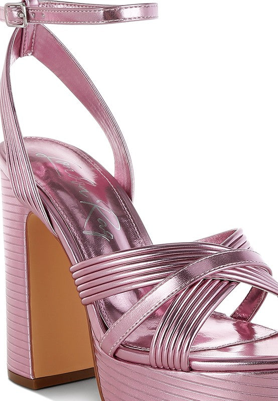 London Rag - Socialite Metallic Ankle Strap Heel Sandals