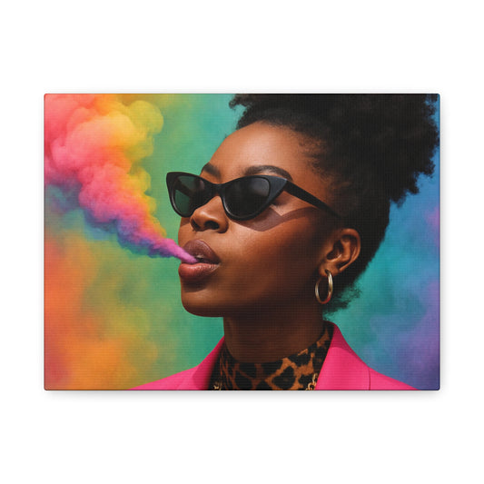 Modern Colorful Smoke Fashionista - Stretched Matte Canvas, 12x9 Horizontal