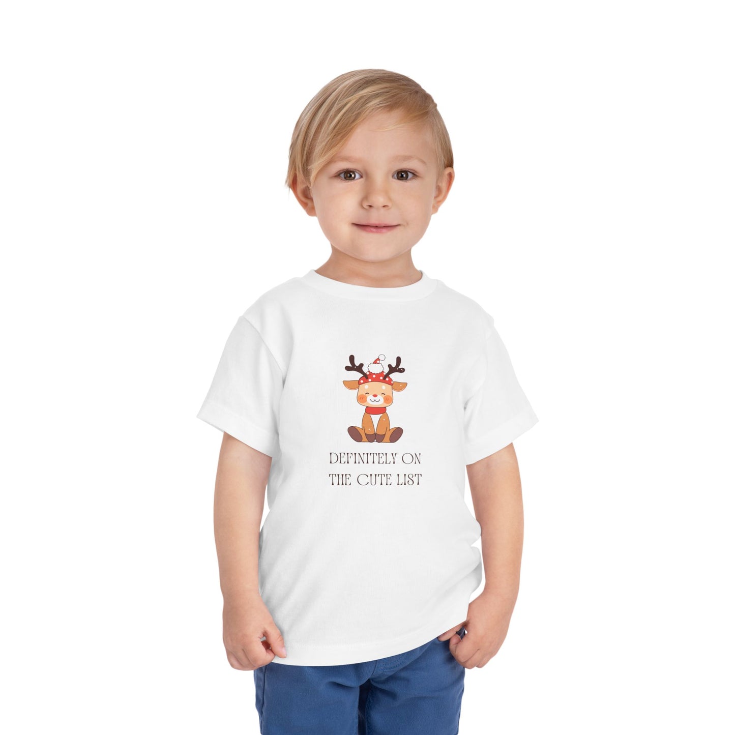 Definitely On The Cute List - Toddler Short Sleeve Tee - Size: 2T-5T - Christmas Collection