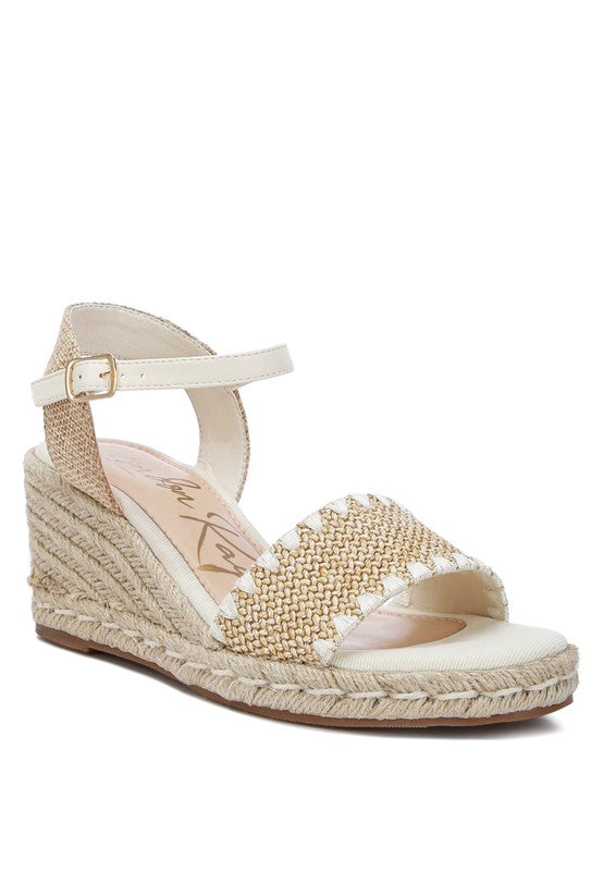 London Rag - Lucas Raffia Wedge Heel Espadrilles