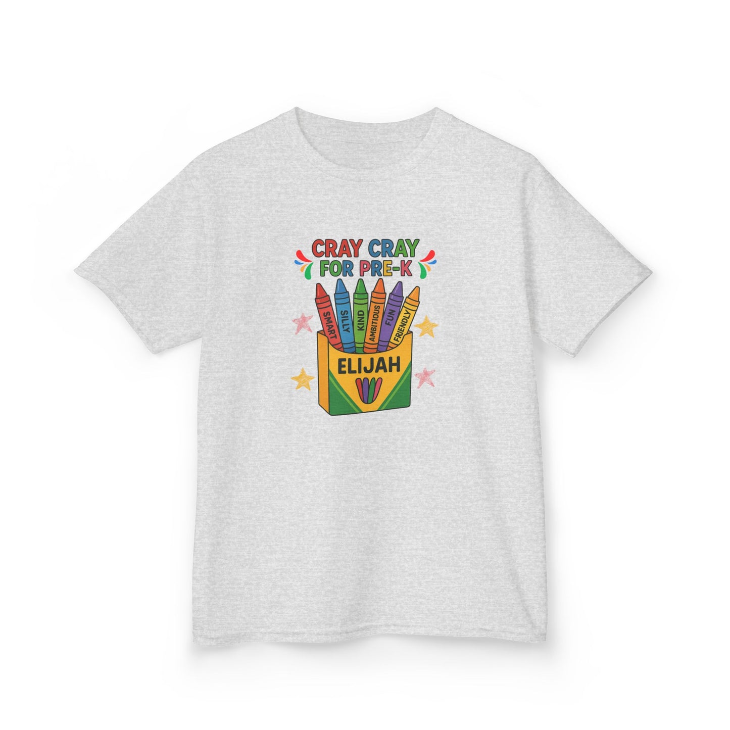Cray Cray for Pre-K Youth Shirt – Personalized Back-to-School Tee with Name – Custom Youth Pre-K T-Shirt – Kids First Day of School Outfit - Gildan - Size: YXS-YXL