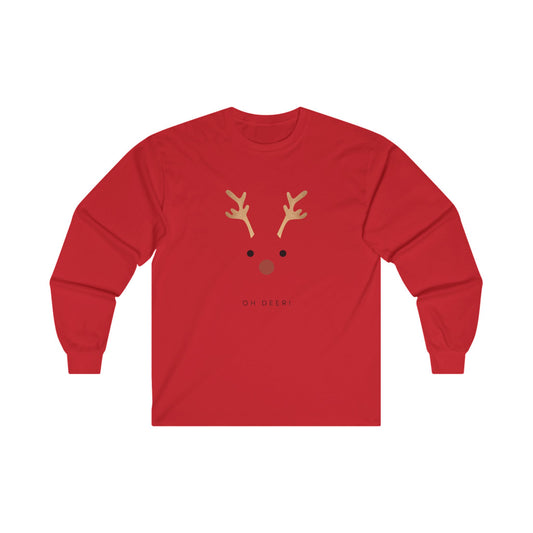 Oh Deer! - Unisex Ultra Cotton Long Sleeve Tee - Size: S-5XL - Christmas Collection